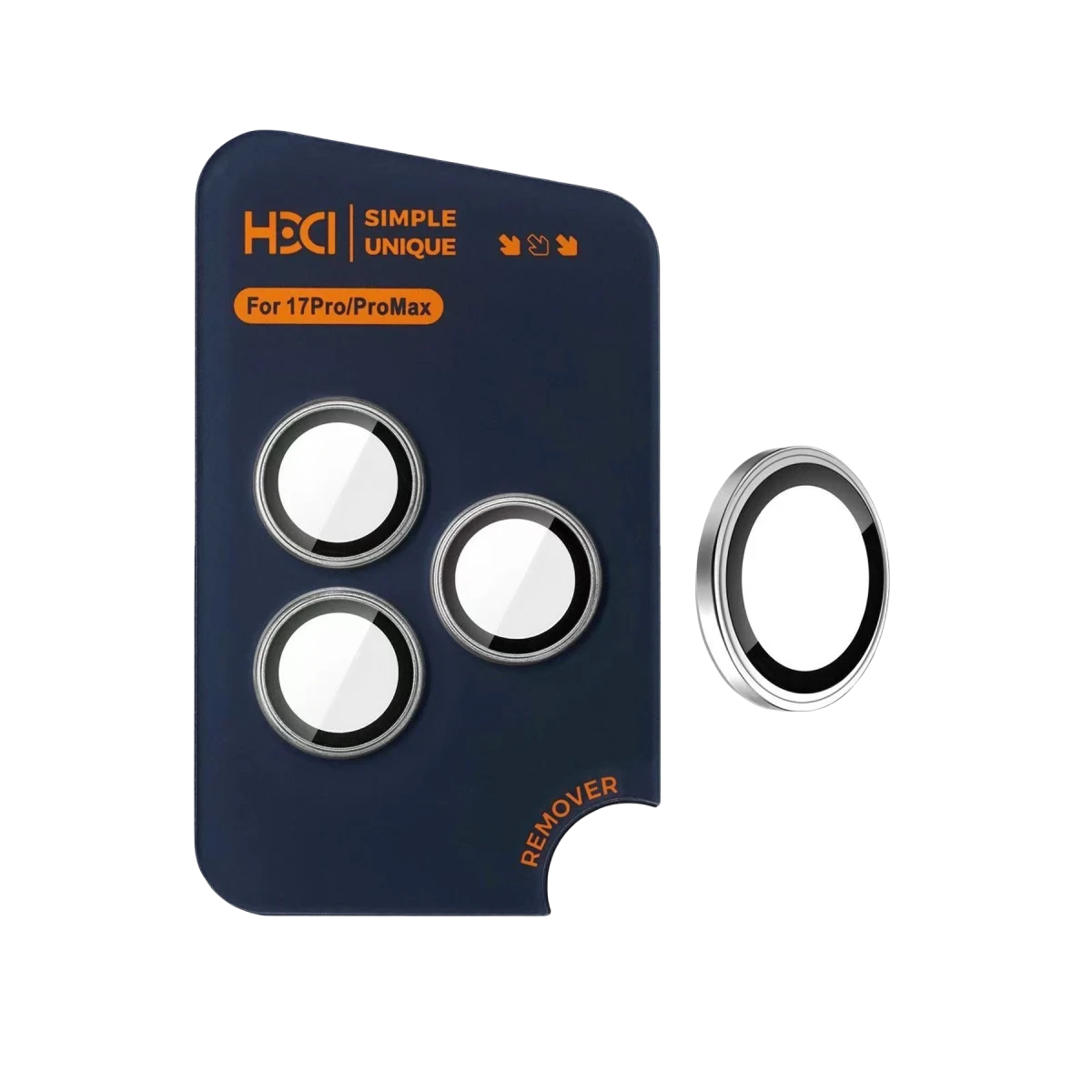 HDD Apple iPhone 17 Pro Max Torres Kamera Lens Koruyucu - Gümüş